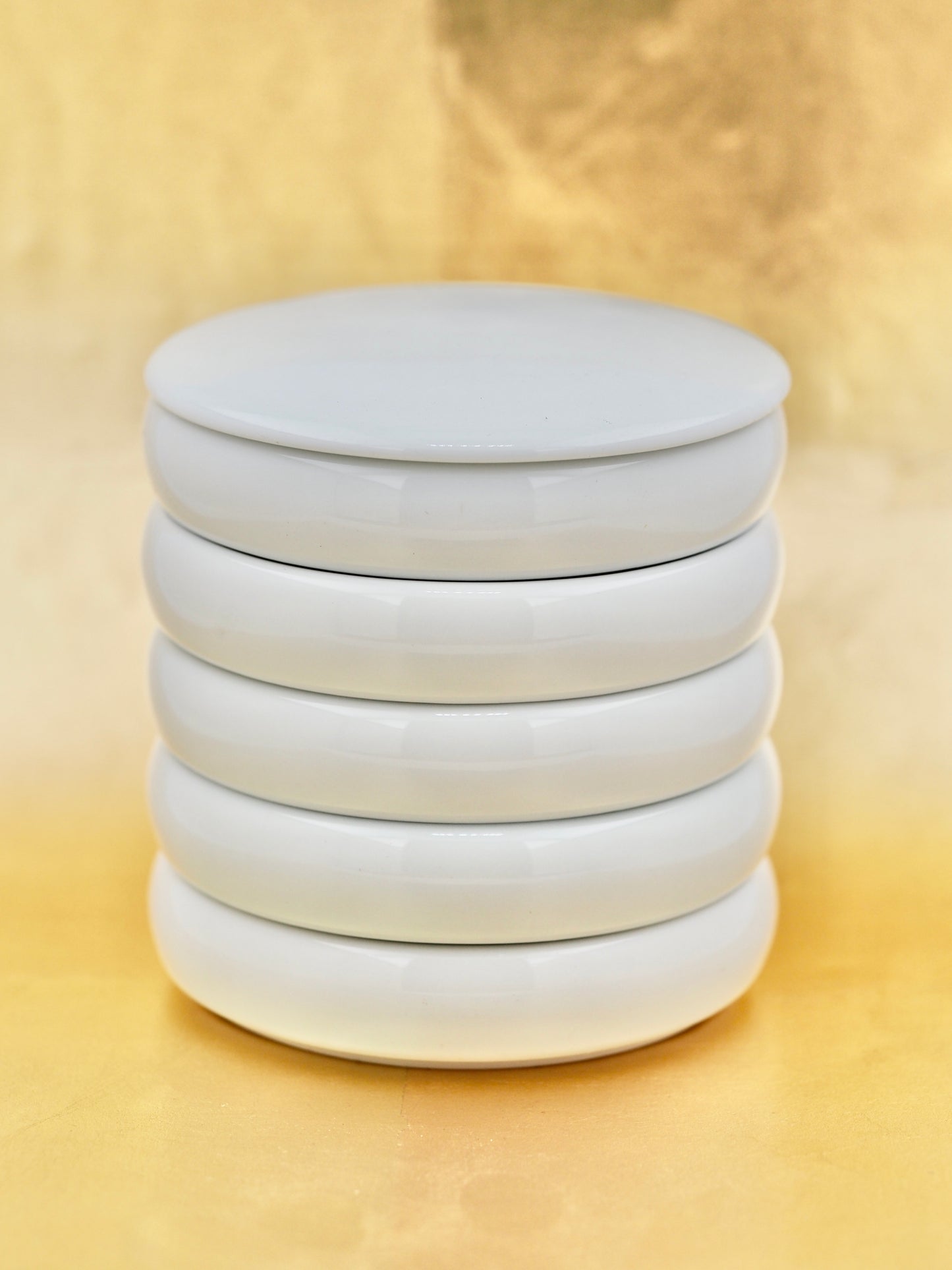 (5) Stackable Ceramic Palette Plates