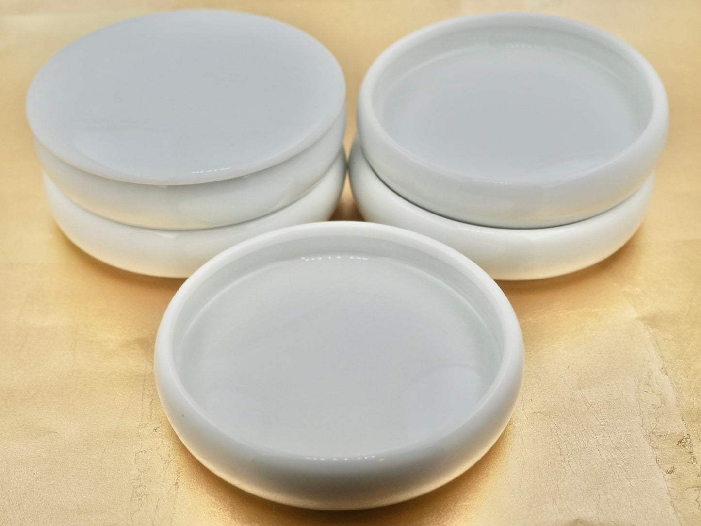 (5) Stackable Ceramic Palette Plates
